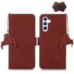 For Samsung Galaxy A54 5G Genuine Leather Magnetic RFID Leather Phone Case(Coffee)