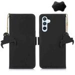 For Samsung Galaxy S22+ 5G Genuine Leather Magnetic RFID Leather Phone Case(Black)