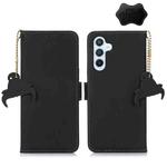 For Samsung Galaxy S23 5G Genuine Leather Magnetic RFID Leather Phone Case(Black)