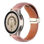 For Coros Pace 2/Coros Apex 42mm Universal Folding Buckle Genuine Leather Watch Band(Dark Pink)
