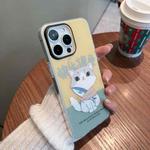 For iPhone 13 Pro IMD Pattern TPU Phone Case(Yellow Lazy Cat)