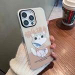 For iPhone 12 Pro Max IMD Pattern TPU Phone Case(Beige Lazy Cat)