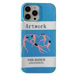 For iPhone 14 Pro Max 2 in 1 Detachable Painted Pattern Phone Case(Blue Dancing)