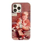 For iPhone 14 Pro 2 in 1 Detachable Painted Pattern Phone Case(Retro Boy Puppy)