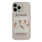 For iPhone 14 Plus 2 in 1 Detachable Painted Pattern Phone Case(White Dancing)