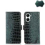 For Huawei nova 10 SE Crocodile Top Layer Cowhide Leather Phone Case(Green)