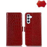 For Samsung Galaxy A54 5G Crocodile Top Layer Cowhide Leather Phone Case(Red)