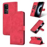 For Xiaomi 12T / 12T Pro / Redmi K50 Ultra AZNS Skin Feel Calf Texture Flip Leather Phone Case(Red)