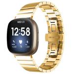 For Fitbit Versa 3 / Sense Universal Butterfly Buckle Metal Watch Band(Gold)