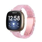 For Fitbit Versa 3 / Sense Universal Resin Watch Band(Pearl Pink)
