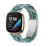 For Fitbit Versa 3 / Sense Universal Resin Watch Band(Facebook Green)