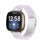 For Fitbit Versa 4 / Sense 2 Universal Resin Watch Band(Shiny White)