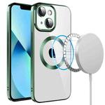 For iPhone 13 Electroplating MagSafe TPU Phone Case with Lens Film(Green)