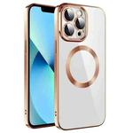 For iPhone 13 Pro Electroplating MagSafe TPU Phone Case with Lens Film(Gold)