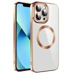 For iPhone 12 Electroplating MagSafe TPU Phone Case with Lens Film(Gold)