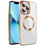 For iPhone 12 Pro Max Electroplating MagSafe TPU Phone Case with Lens Film(Gold)
