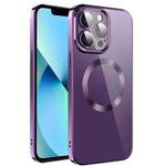 For iPhone 12 Pro Max Electroplating MagSafe TPU Phone Case with Lens Film(Deep Purple)