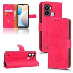 For Tecno Pop 6 Skin Feel Magnetic Flip Leather Phone Case(Rose Red)