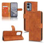 For Nokia X30 5G Skin Feel Magnetic Flip Leather Phone Case(Brown)