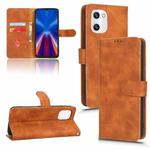 For UMIDIGI C1 Skin Feel Magnetic Flip Leather Phone Case(Brown)