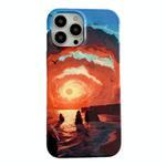 For iPhone 13 Pro Max 2 in 1 Detachable Oil Painting Sea Pattern Phone Case(Red)