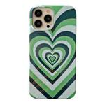 For iPhone 14 Pro Max 2 in 1 Detachable Love Pattern Phone Case(Green)