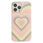For iPhone 12 Pro Max 2 in 1 Detachable Love Pattern Phone Case(Pink Green)