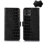 For Motorola Moto G72 Magnetic Crocodile Texture Genuine Leather RFID Phone Case(Black)