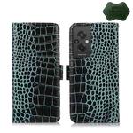 For Xiaomi Redmi 11 Prime 4G Magnetic Crocodile Texture Genuine Leather RFID Phone Case(Green)