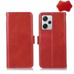 For Xiaomi Redmi Note 12 Pro+ China Magnetic Crazy Horse Texture Genuine Leather RFID Phone Case(Red)