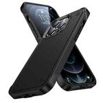 For iPhone 13 Pro PC + TPU Shockproof Protective Phone Case(Black+Black)