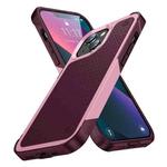 For iPhone 13 PC + TPU Shockproof Protective Phone Case(Pink+Dark Red)