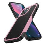 For iPhone 13 PC + TPU Shockproof Protective Phone Case(Pink+Black)