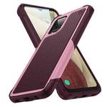 For Samsung Galaxy A12 Nacho PC + TPU Shockproof Protective Phone Case(Pink+Dark Red)
