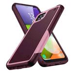For Samsung Galaxy A22 5G PC + TPU Shockproof Protective Phone Case(Pink+Dark Red)