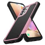 For Samsung Galaxy A32 4G PC + TPU Shockproof Protective Phone Case(Pink+Black)