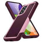 For Samsung Galaxy A52 5G PC + TPU Shockproof Protective Phone Case(Pink+Dark Red)
