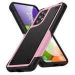 For Samsung Galaxy A52 5G PC + TPU Shockproof Protective Phone Case(Pink+Black)