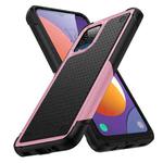 For Samsung Galaxy M12 PC + TPU Shockproof Protective Phone Case(Pink+Black)