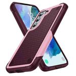 For Samsung Galaxy S21 FE 5G PC + TPU Shockproof Protective Phone Case(Pink+Dark Red)