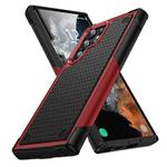 For Samsung Galaxy S22 Ultra 5G PC + TPU Shockproof Protective Phone Case(Red+Black)