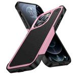 For iPhone 12 Pro PC + TPU Shockproof Protective Phone Case(Pink+Black)