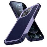 For iPhone 12 Pro PC + TPU Shockproof Protective Phone Case(Light Purple+Sapphire Blue)