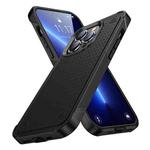 For iPhone 12 Pro Max PC + TPU Shockproof Protective Phone Case(Black+Black)