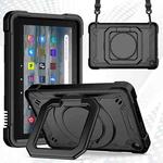 For Amazon Kindle Fire 7 2022 Silicone + PC Bracelet Holder Tablet Case(Black)