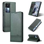 For Xiaomi 12T / 12T Pro / Redmi K50 Ultra AZNS Magnetic Calf Texture Flip Leather Phone Case(Dark Green)