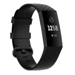 18mm Silver Color Buckle TPU Wrist Strap Watch Band for Fitbit Charge 4 / Charge 3 / Charge 3 SE, Size: S(Black)