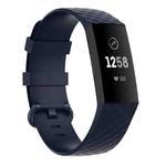 18mm Silver Color Buckle TPU Wrist Strap Watch Band for Fitbit Charge 4 / Charge 3 / Charge 3 SE, Size: L(Navy Blue)