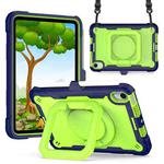 For iPad mini 6 Silicone + PC Bracelet Holder Tablet Case(Navy Blue + Yellow Green)