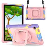 For Samsung Galaxy Tab A8 10.5 2021 Silicone + PC Bracelet Holder Tablet Case(Bright Rose Gold)